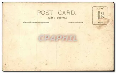 Soldado em uniforme — jardim florido — carta postal anônima — Verso