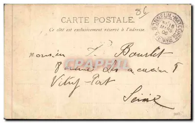 Castelo do Fou perto de Vouneuil (Vienne) — O Ponte Levis — Ch. Arambourou, fotografia, Châtellerault — Verso