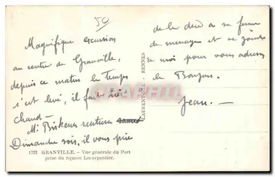 Granville — Ogólny widok portu z placu Lecarpentier — Loïc — Rewers