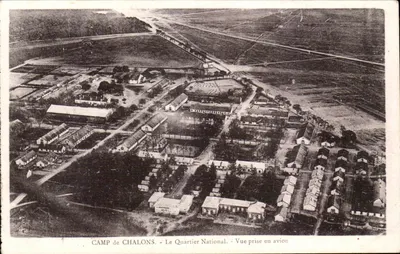 Campo de Chalons - O Quartel Nacional - Vista tirada de avião