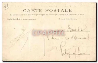 Poitiers — Vista do Clain — Faubourg Rochereuil — Ed. P. R. P. — Verso