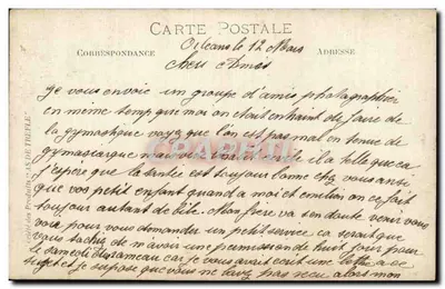 Groupe d'amis gymnastes — 12 Mars — Éditeur AS DE TREFFLE, n°562 — Verso