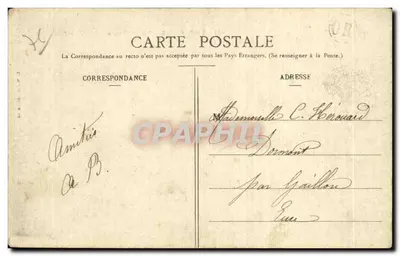 Tancarville — Vista do Castelo — E. Mellet, Lillebonne, n°485 — Verso
