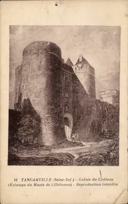 Tancarville (Seine-Inf.) — Entrada do Castelo — Estampa do Museu de Lillebonne
