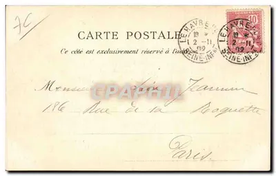 La Hève, bulwar Morski — E.J. Le Havre, nr 29 — Rewers