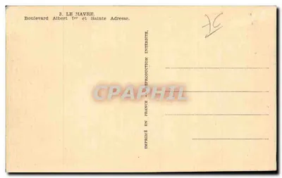 Le Havre — Boulevard Albert 1er e Sainte Adresse — Impresso na França — Verso