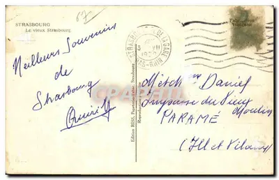 Strasburg — Stare dzielnice z domami z cegły z krokwią — Wydawnictwo RISS, Strasburg — Rewers