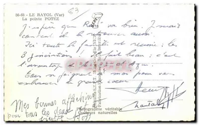 Le Rayol (Var) — A ponta Potez — Edições S.T.P.T. 56-68 — Verso