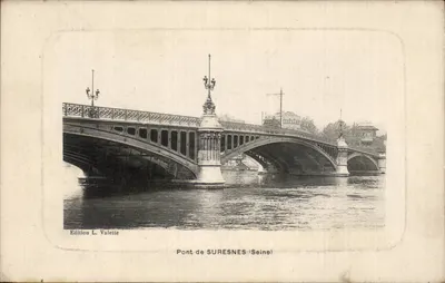 Ponte de Suresnes (Seine) — vista do ponte sobre a Seine — Edição L. Valette