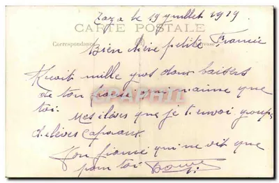 Nhóm binh sĩ — Zaza, 1919 — Bưu thiếp — Mặt sau