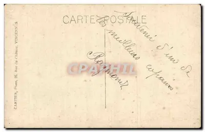 Żołnierz w uniformie — studio fotograficzne — Carteter, Vingennes — Rewers