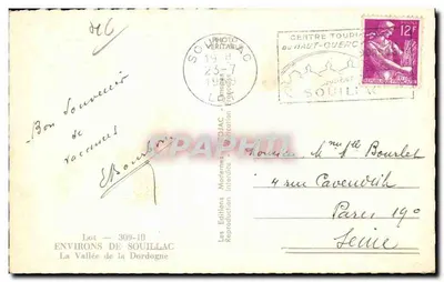 Chéojac — Widok doliny Dordogne — Wydawnictwo Modernes, seria 309-10 — Rewers
