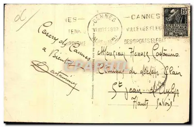 CANNES - Port — widok portu z jachtami — wydawca anonimowy, nr 186 — Rewers