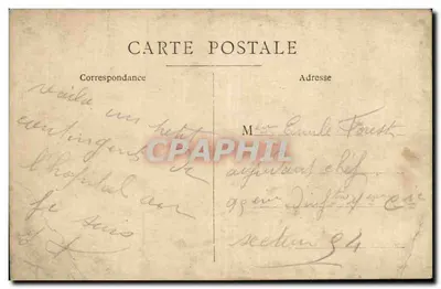 Grupo de soldados — diante de um edifício militar — Carta postal Bilhete postal antigo — Verso