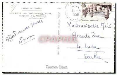Widok z powietrza Séranon — Relais de l'Artuby — wydawca Comtier — Rewers