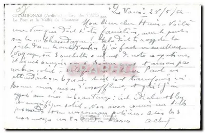 Chambonas — O Ponte e a Vale do Chussezac — Cimm — Verso