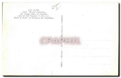 As Alpes — Estrada Napoléon — Passo Bayard (1.246 m) — ABEIL Editor — Verso