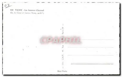 Vichy — Źródło Chomel — praca Ch. Le Cœur i Luciena Wooga — C.A.P. Paryż — Rewers