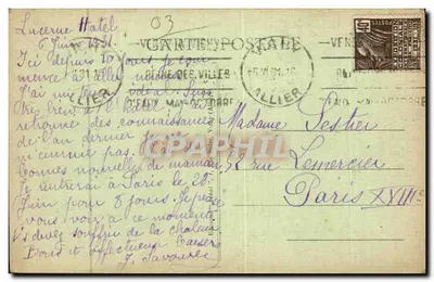 Vichy - Villa Sévigné — editor Vichy, n° 398 — Verso