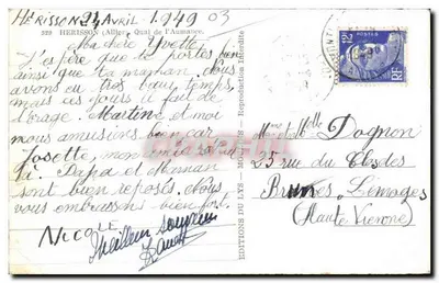 Margem do Aumance — Herisson (Allier) — Edições L'Hermitte, n°529 — Verso