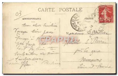 Saint-Germain-des-Fossés — Most kolejowy nad rzeką Allier — Bourbonnais — Rewers