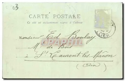 Vichy — Katedra św. Etienne — Pocztówka datowana 24 czerwca 1904 — Rewers