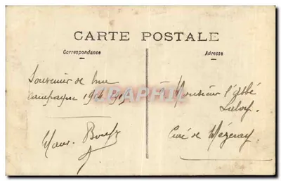 Soldados franceses — Campanha 1914-1918 — Editor não identificado, número de série não visível — Verso