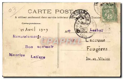 Bourbonnais — Lembrança do Bourbonnais — P. Paquet, edit Moulin — Verso
