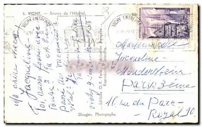 Źródło Szpitala — Vichy — Wydawnictwo O.P. Paris — Rewers