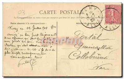 Vichy — O Palácio das Fontes — Edição Moniezzzi — Verso
