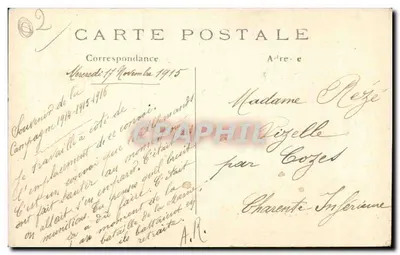 Convois alemães incendiados na floresta de VILLERS-COTTERETS — A. L. Hoste, 139 Rue Lafayette Paris Vise N° 61 — Verso