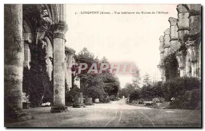 Longpont (Aisne) — Vista interna das Ruínas da Abadia — editor Léonard, n°3