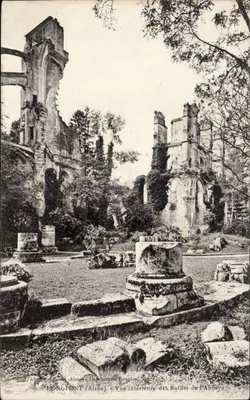 Longpont (Aisne) — Vista Interna das Ruínas da Abadia — Imprimeries Reunies, Nancy