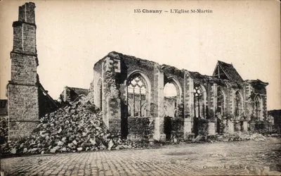 Chauny — A Igreja de São Martinho em Ruínas — A. Baticle, editor