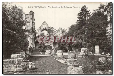 Longpont (Aisne) — Vista interior das ruínas da abadia — Imp. Bonney, Nante