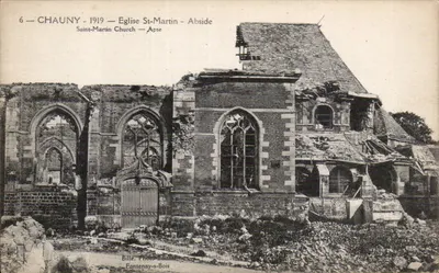 Chauny — Igreja de São Martinho — Abside destruída em 1919 — Foto Bille, Fontenay-s-Bois