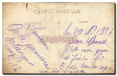 CARTE PHOTO Militaria Soldati Bitche 1927 — Verso