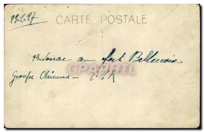 Grupo de oficiais — Floresta de Bellecoeur — Carta postal — Verso