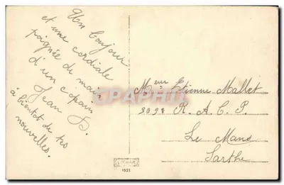 Groep soldaten — groepsfoto in het open veld — uitgever Léonar, n° 1531 — Achterkant