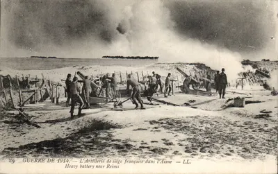 Artilharia de cerco francesa na Aisne — LL. — Guerra de 1914