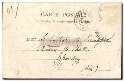 Castelo de Tavernost (Ain) — editor L. Sorel, Blançay — n° de série 01 — Verso