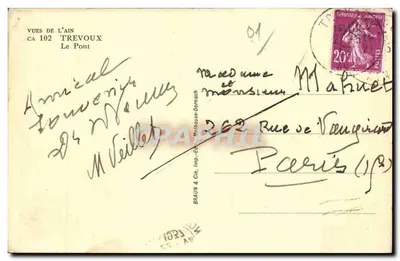 Most — TREVOUX — BRAUN & Cie, Wydawca i drukarz — Rewers