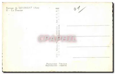 Represa de Génissiat — La Doucine — Edição Périer - Aut. Combier Wacon — Verso