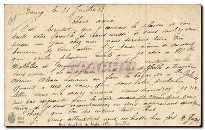 Bourg — Vista da rua com casa de madeira e carruagem a cavalo — Editor não identificado — Verso