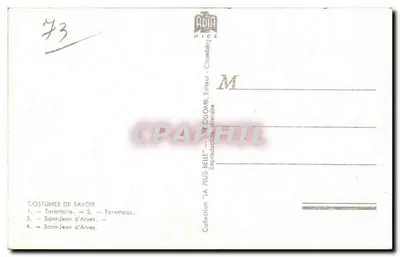 Costumi di Savoia — Souvenir de Savoie — Gomy — Verso