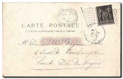 Exposição Universal de 1900 — Pavilhão da Itália — Editor: J. B. B. Paris — Verso