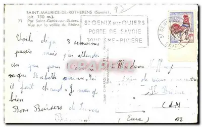 Widok Saint-Brieuc — panorama krajobrazu i rzeki — wydawca nieznany — Rewers