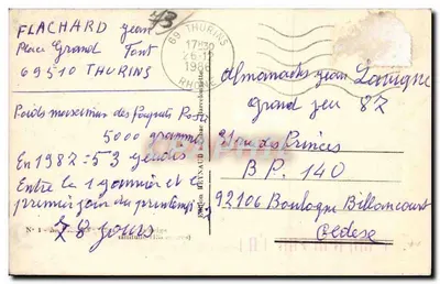 Thurins — panoramowy widok z niewielką ilością śniegu — wydawca HEYNAUD, nr 1 — Rewers