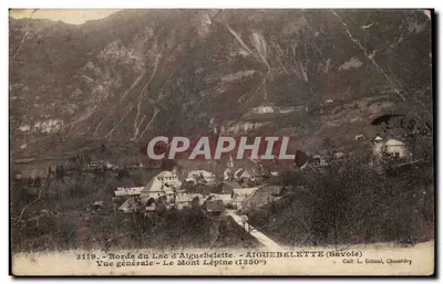 Margens do Lago d'Aiguebelette - Vista Geral - Mont Lepine Bilhete postal antigo