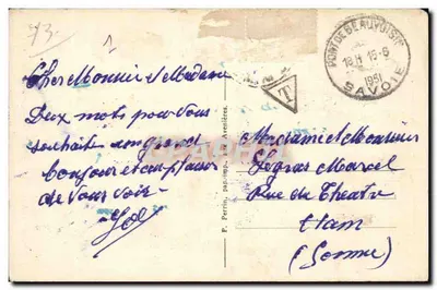Most w Beauvoisin — Most François Ier nad Guiers — P. Perrin, pap. imp. Avenières — Rewers